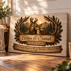 Where We Belong — Personalized Deer Canvas for Couples