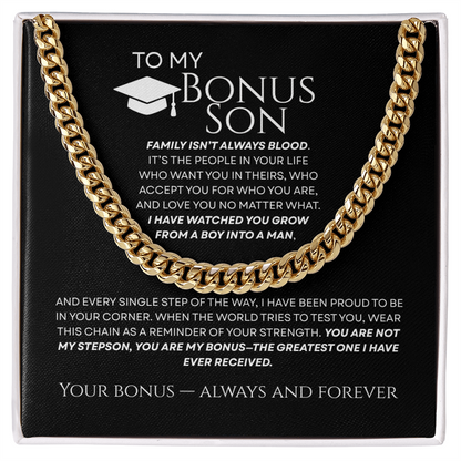 To My Bonus Son - The Greatest Bonus Premium Cuban Link Chain Gift