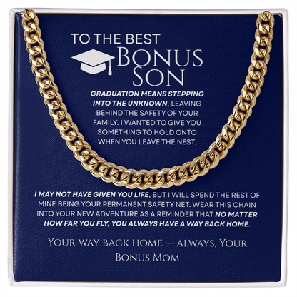 To My Bonus Son - Your Way Back Home Premium Cuban Link Chain Gift
