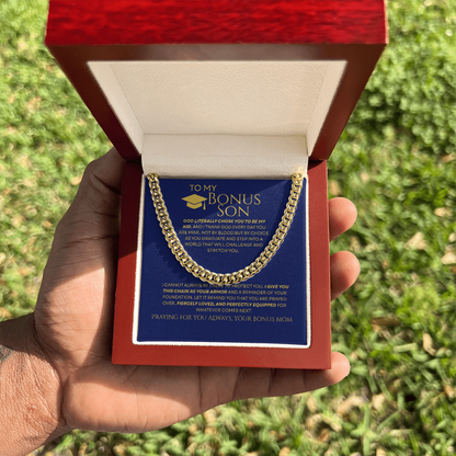 To My Bonus Son - Armor of Faith Chain Link & Message Card from Stepmom
