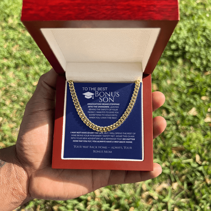 To My Bonus Son - Your Way Back Home Premium Cuban Link Chain Gift