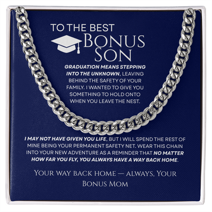 To My Bonus Son - Your Way Back Home Premium Cuban Link Chain Gift