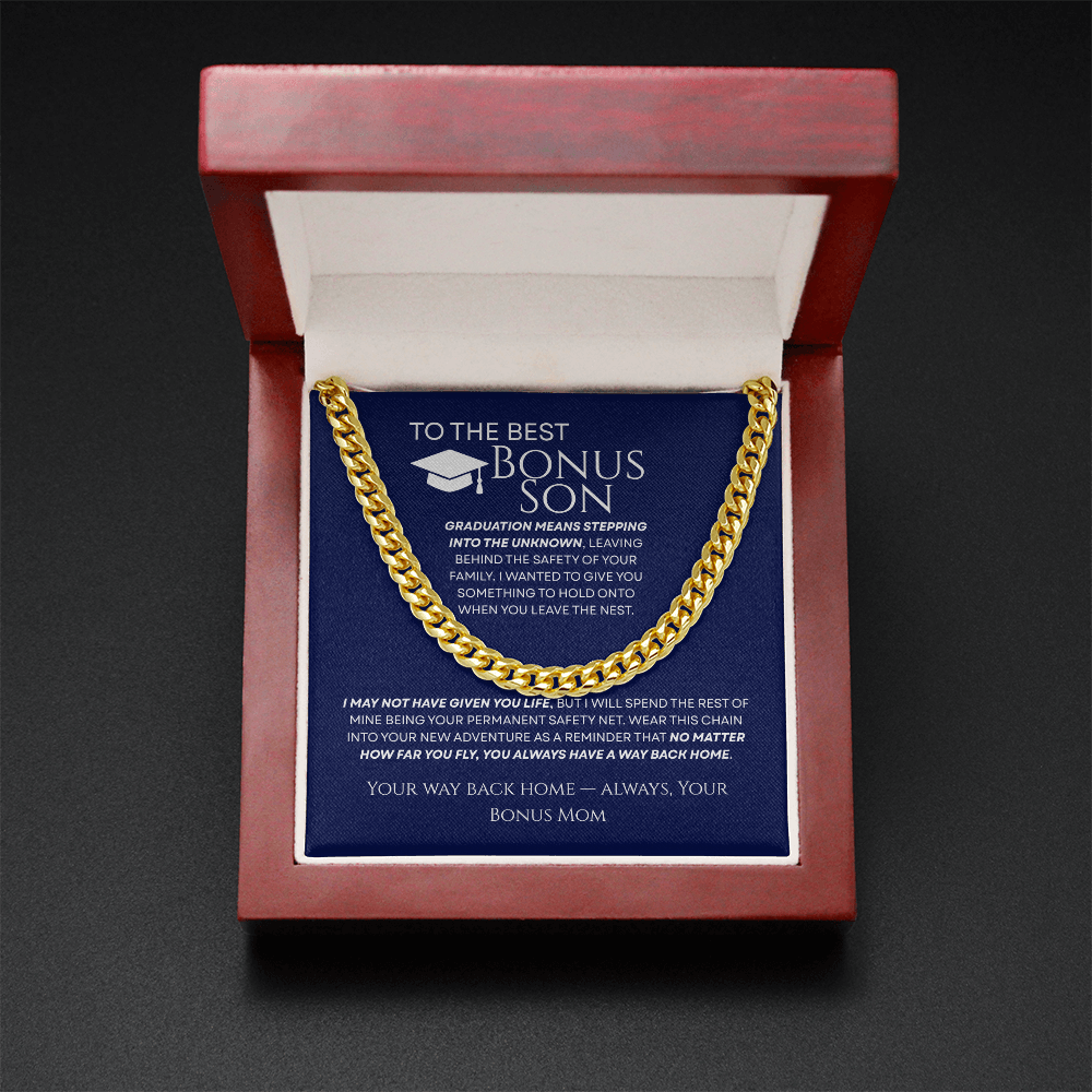 To My Bonus Son - Your Way Back Home Premium Cuban Link Chain Gift