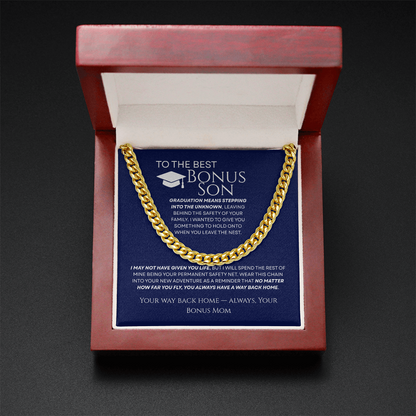 To My Bonus Son - Your Way Back Home Premium Cuban Link Chain Gift