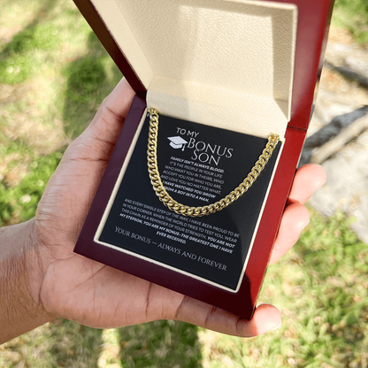 To My Bonus Son - The Greatest Bonus Premium Cuban Link Chain Gift