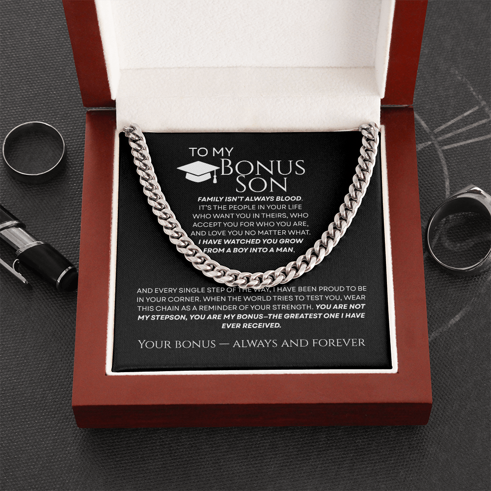 To My Bonus Son - The Greatest Bonus Premium Cuban Link Chain Gift