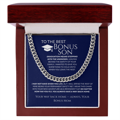 To My Bonus Son - Your Way Back Home Premium Cuban Link Chain Gift