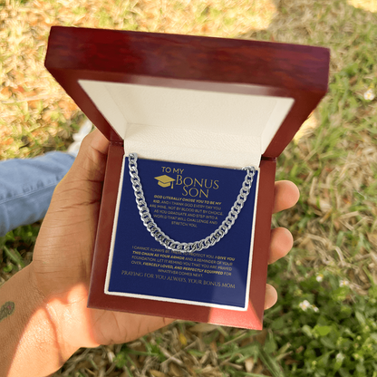 To My Bonus Son - Armor of Faith Chain Link & Message Card from Stepmom