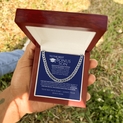 To My Bonus Son - Your Way Back Home Premium Cuban Link Chain Gift