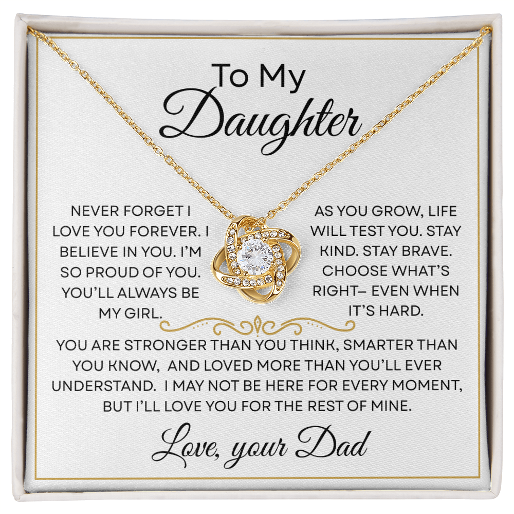 To My Daughter Forever Love Knot Necklace