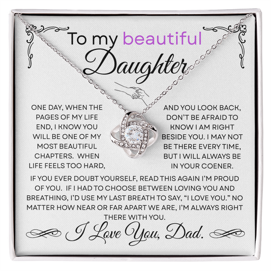 To My Daughter I'm Right There With You Necklace