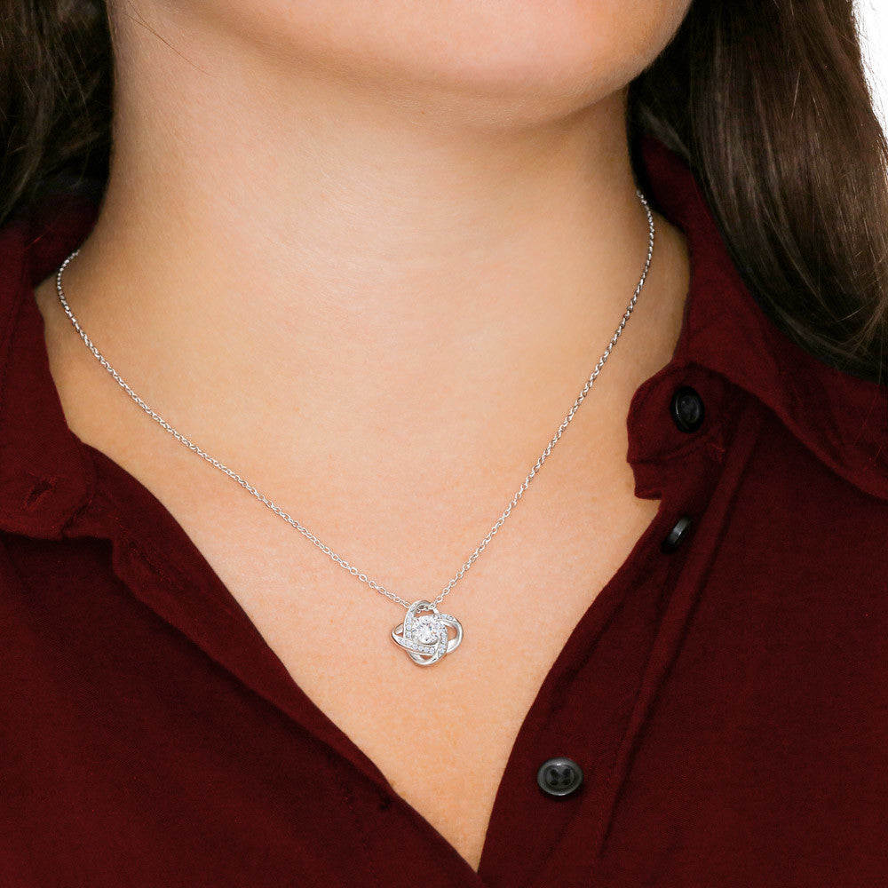 To My Daughter Forever Love Knot Necklace