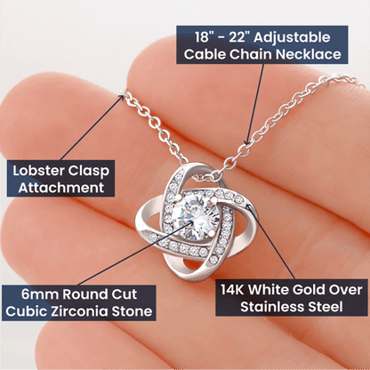 To My Daughter Forever Love Knot Necklace