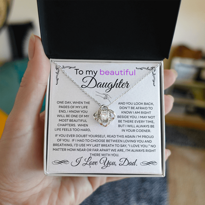 To My Daughter — I'm Right There With You — Necklace from Dad