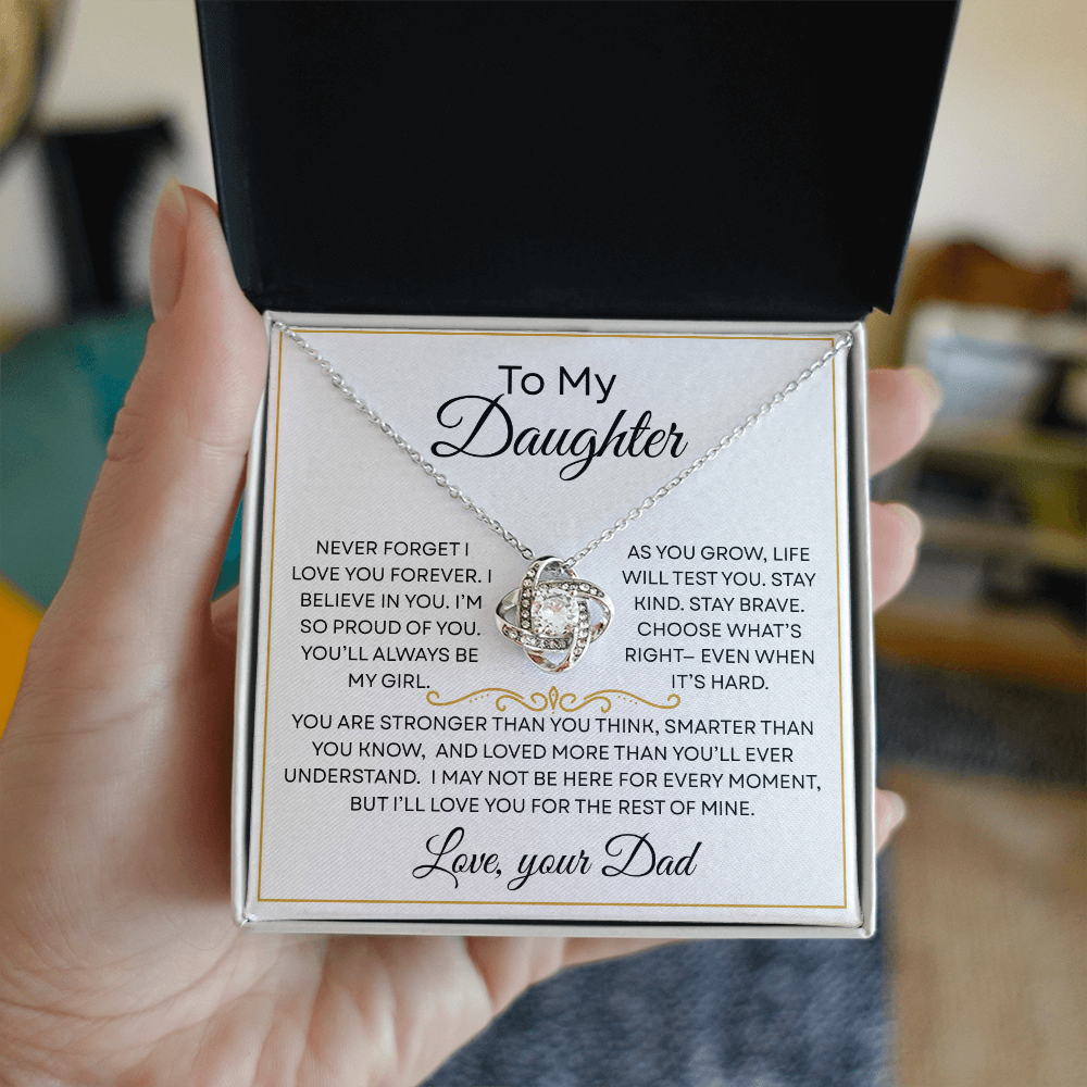 To My Daughter Forever Love Knot Necklace