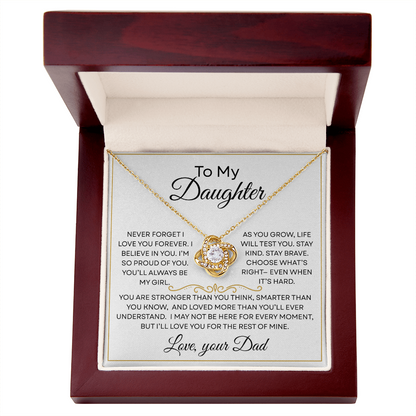 To My Daughter Forever Love Knot Necklace