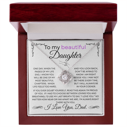 To My Daughter — I'm Right There With You — Necklace from Dad