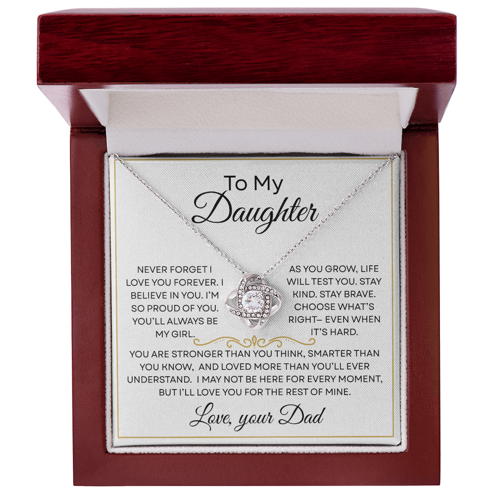 To My Daughter Forever Love Knot Necklace