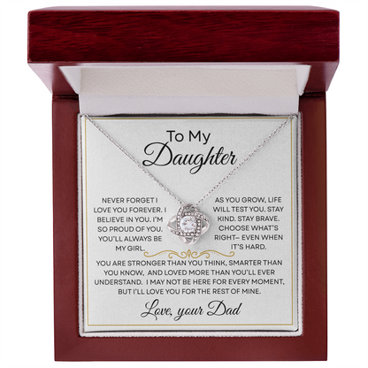 To My Daughter Forever Love Knot Necklace