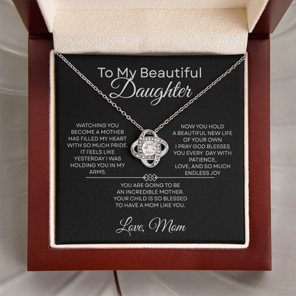 To My Beautiful Daughter — I Pray God Blesses You  — Mother's Day Necklace