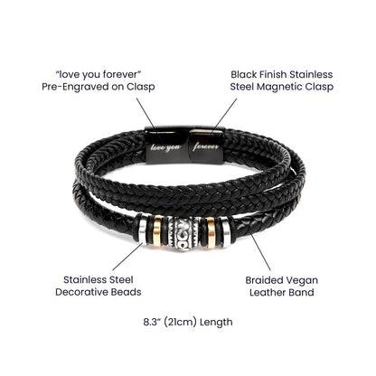 To My Bonus Son - In Every Way That Matters Braided Leather Bracelet Gift