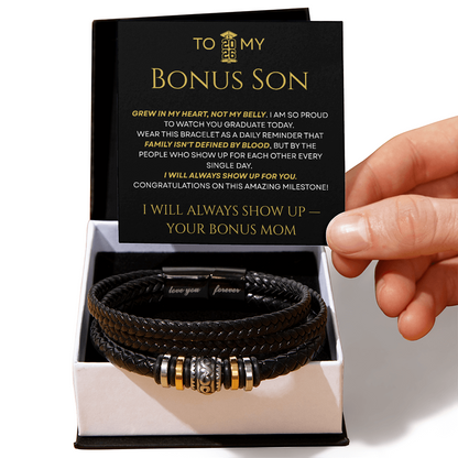 To My Bonus Son – Grew In My Heart Braided Bracelet
