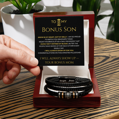 To My Bonus Son – Grew In My Heart Braided Bracelet