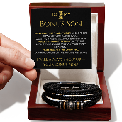 To My Bonus Son – Grew In My Heart Braided Bracelet
