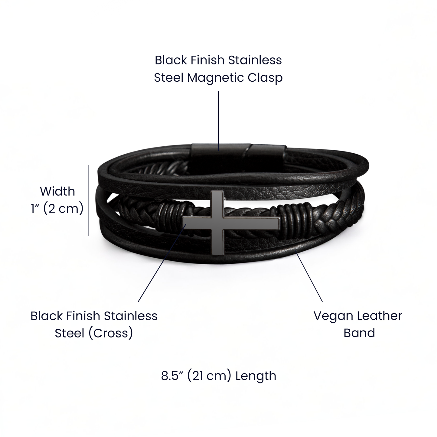 To My Bonus Son - Biggest Supporter Braided Leather Bracelet Gift