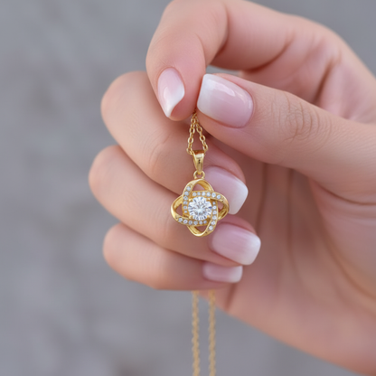 To My Daughter Forever Love Knot Necklace