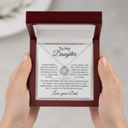 To My Daughter Forever Love Knot Necklace